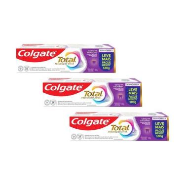 Imagem de Kit 3 Creme Dental Colgate Total 12 Whitening 180g