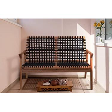 Imagem de Sofá 2 Lugares Corda Preta e Madeira 1,19 m Trama Oppa Design - Jatobá e Corda Preta