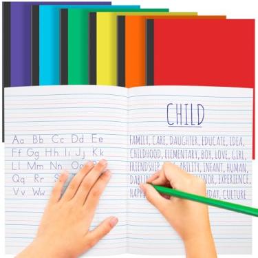 Imagem de Henoyso Caderno de composição primária, 60 páginas, 24,8 x 19 cm, K-2, caderno de composição pautada primária para crianças, diário primário, papel de prática de caligrafia, material escolar (cor