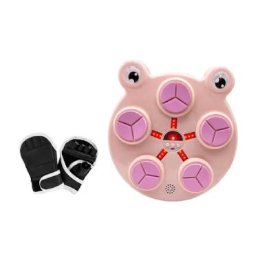 Imagem de oshhni Crianças Música Boxe Máquina Parede Alvo Eletrônico Boxe Parede Alvo com Luvas para Karatê, Rosa