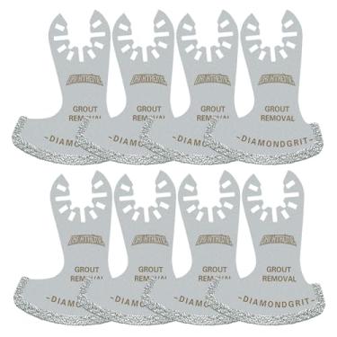 Imagem de ORIXTREME Lâminas de diamante oscilantes multiferramentas, lâmina de ferramenta oscilante de diamante, lâminas de serra de corte de argamassa para remoção de argamassa, pacote com 8