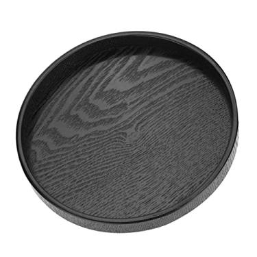 Imagem de Bandeja Redonda de Madeira para Servir - 30 Cm de Diâmetro, Design Elegante para Restaurantes e Uso Doméstico, Ideal para chá, café e Refeições (27cm)