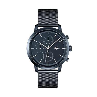 Imagem de Lacoste Relógio masculino multifunções Replay de quartzo, Malha azul, Relógio de quartzo