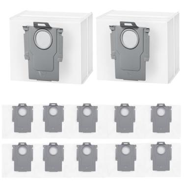 Imagem de Pacote com 12 sacos de pó compatíveis com Roborock Q5+, Q5 Max+ Plus, Q5 DuoRoller+, Q5 Pro+, Q7+, Q7 Max+, Q8 Max+, S8+, S8 Pro Ultra, S7 MaxV/Max Ultra Robot Aspirador, Saco de Grande Capacidade 3L