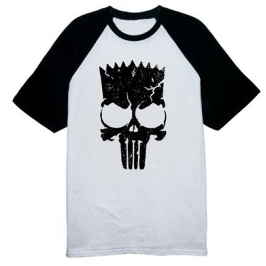 Imagem de Camiseta Raglan Bart Punisher Justiceiro Simbolo - Alearts, GG