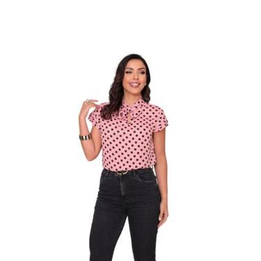 Imagem de Blusa feminina moda plus size de bolinha casual sku:BP108 - R.S MODAS,