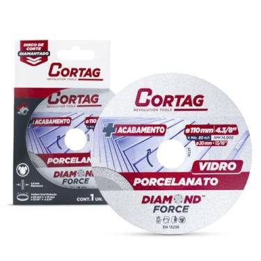 Imagem de 01 Disco de Corte CORTAG Diamantado p/ Porcelanato e Vidro 110mm x 20m