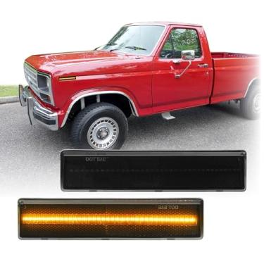 Imagem de USR 80-86 Luz Marcadora Lateral Série F - Par de Lâmpadas de Estacionamento Fumadas Dianteiras (Esquerda + Direita) - Compatível com Ford 1980-1986 F150 / F250 / F350 Caminhonete e Bronco SUV (Lente