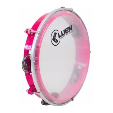 Imagem de Pandeiro Luen 8? Junior Pele Cristal ABS Platinelas de Inox