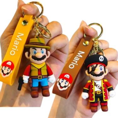 Imagem de Kit Chaveiro Mario Pirata e Mário Pistoleiro Personagem Chave Carro Bo