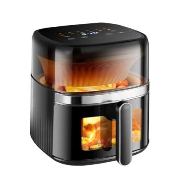 Imagem de T&Jero Forno De Torradeira Air Fryer De Grande Capacidade De 6 Qt, Airfryer De Aço Inoxidável Com Predefinições De Tela De Toque Digital 12 Em 1, Janela De Cozimento Visível Xl, Cesta Antiaderente E