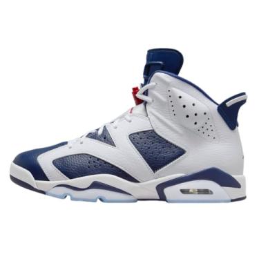 Imagem de Jordan 6 Tênis masculino retrô olímpico, Branco/vermelho universitário, 42