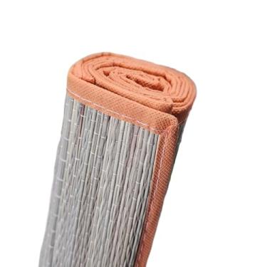 Imagem de Esteira de Praia Canga de Palha Verão Pé na Areia Piquenique Camping Natural Tapete Dobrável(Laranja)