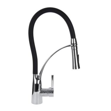 Imagem de Torneira Cozinha Gourmet Monocomando Flexível Preta Premium - Stillus 