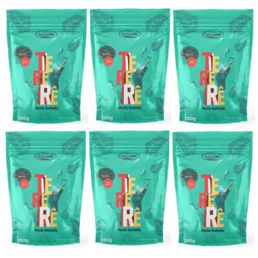 Imagem de 6 Erva Mate Para Tereré SCHNEIDER MENTA Sem Açúcar 250g