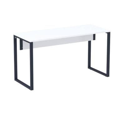 Imagem de Mesa Escritório P25 Tub Pandin 120 Cm (larg) Tampo Mdp Branco Pé Aço Tubular Azul Del Rey