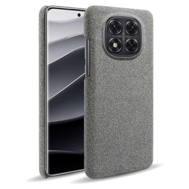 Imagem de Capa para Xiaomi Redmi Note 14 Pro 5G,Capa desenhada em lona,Case Protetora Ultrafina com Empunhadura Macia,Design em Tecido Antichoque e Antiarranhões-Gray