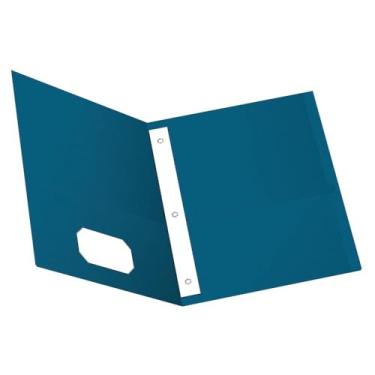 Imagem de Oxford Pastas de dois bolsos com fixadores, azul, tamanho carta, 25 por caixa (57702)