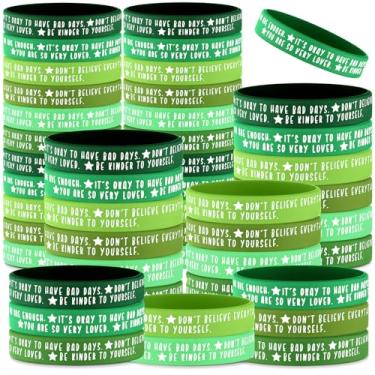 Imagem de Ecation 36 pulseiras de silicone motivacional coloridas para conscientização da saúde mental, presentes de Dia das Mães para mulheres