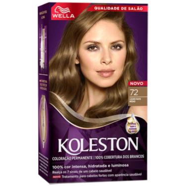 Imagem de Kit Coloração Koleston Wella 72 Louro Mate Médio