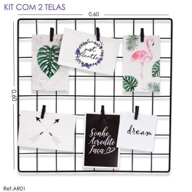 Imagem de Kit Painel de Fotos Tela Aramada 0,60 x 0,60 - 2 Unidades