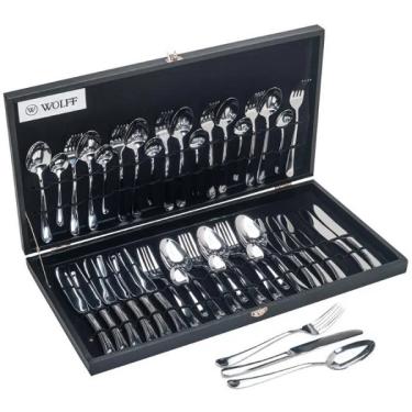 Imagem de Faqueiro Em Aço Inox Com Estojo Wolff Oxford 48 Peças 71200