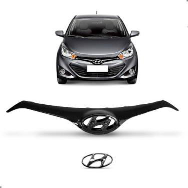 Imagem de Grade Preta e Emblema para Hyundai Hb20 2012 a 2015 Cromado - SP ACESS