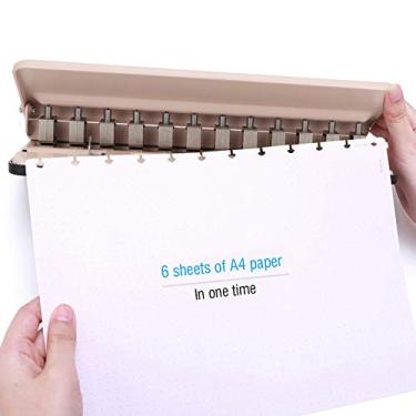 Imagem de Perfurador de Cogumelo Ajustável, Multifuncional, para Máquina Perfuradora de Encadernação de Fotos de Cartão de Papel, 6 Folhas de Papel A4, Régua de Perfuração de (Pinkish)