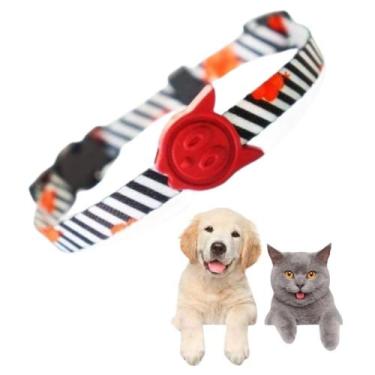 Imagem de Coleira Gato e Cachorro Regulável até 40cm Guia Listrada Pet - Dog Wal
