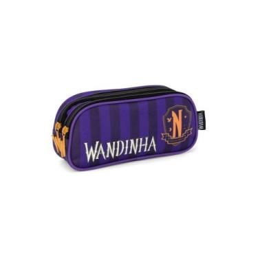 Imagem de Estojo Infantil Escolar Duplo Wandinha Roxo Luxcel