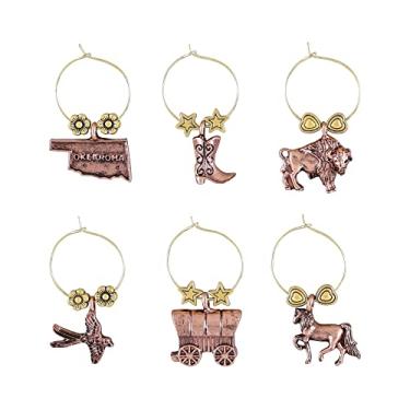 Imagem de Wine Things, 6 peças, pingentes de vinho/marcadores de bebida para taças de vinho, festa de degustação de vinhos (estado), Metal, Sem pedras preciosas