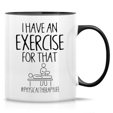 Imagem de Retreez Caneca engraçada PT fisioterapia presente terapeuta exercício fisioterapeuta graduação obrigado 325 ml caneca de café cerâmica - presente de aniversário inspirador - Caneca branca com alça