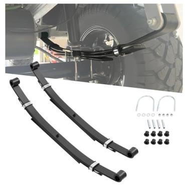 Imagem de KUAFU Molas traseiras compatíveis com carrinho de golfe Club Car DS 1981-Up Heavy Duty 3 folhas com buchas e mangas/conjunto de 2