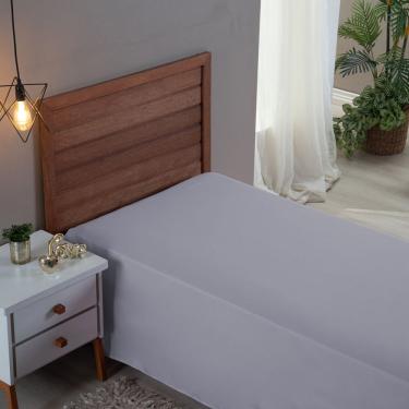 Imagem de Lençol Cama Box Solteiro Avulso 100% Algodão Sem Elástico Liso Percal 300 Fios