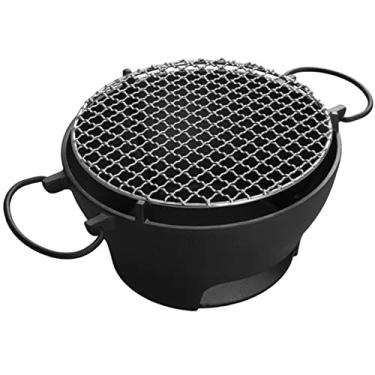 Imagem de Churrasqueiras portáteis de ferro fundido para família ao ar livre fogão a carvão mesa churrasco multiusos espetos churrasco cozinhar chá aquecimento st
