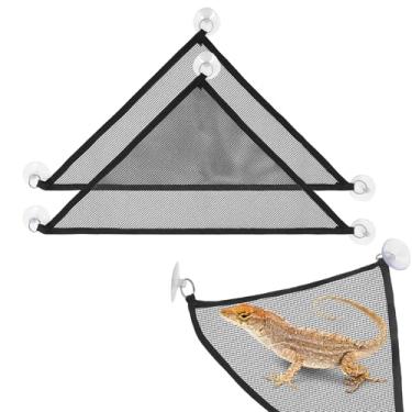 Imagem de CAPASTEC 2 peças de rede de lagarto de dragão, rede de réptil de malha respirável, cama de lagarto, rede de lagarto de répteis para anoles lagartixas camaleão, 33 x 48 x 33 cm, preta