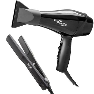 Imagem de Kit Taiff - Secador Profissional New Tourmaline Ion 2100W 220V - Prancha Ceramica 180ºc