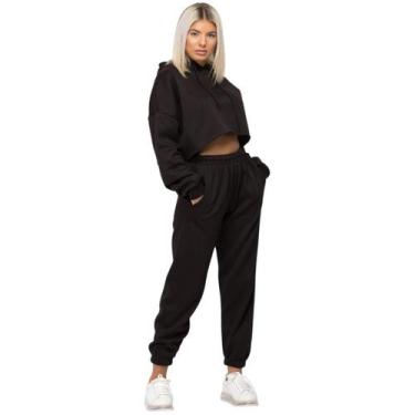 Imagem de conjuto cropped moleton feminino  conforto 100 algodao - GELPasso, Pre