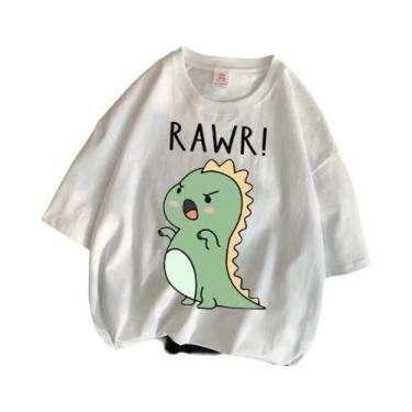 Imagem de Camiseta Esportiva Feminina com Estampa de Dinossauro - Manga Curta e 