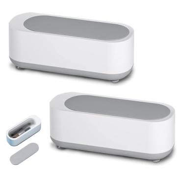 Imagem de Limpador Ultrassonico Oculos Joias Anel Cordao Kit 2 unidades Acessorios Alta Frequencia Multiuso Limpeza Profunda Estojo Portatil