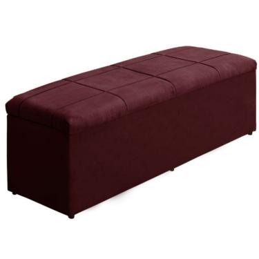 Imagem de Calçadeira Baú Recamier Viúva 120 Cm Raissa Suede Marsala