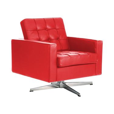 Imagem de Poltrona Fk Giratória Couro Sintético Vermelho Base Alumínio Cor Vermelho