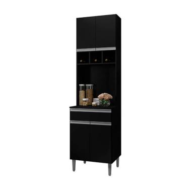 Imagem de Armário De Cozinha Paneleiro Duplo Com Adega Andréia Preto