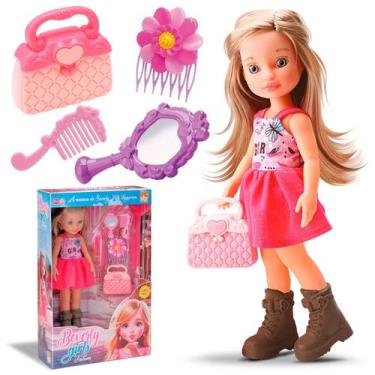 Imagem de Boneca Beverly Girls Fashion Com Bolsa E Kit De Penteado Infantil Para