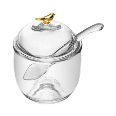 Imagem de Açucareiro com Colher e Tampa Golden Bird 150ml Cristal Wolf - wolff, 