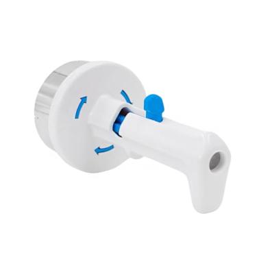 Imagem de Pegador de Sorvete com Molde, 16cm Altura, Plástico e Aço Inox, Branco e Azul