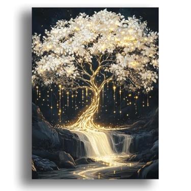 Imagem de Zariocy Kits de arte de diamante 5D para adultos, pintura de diamante faça você mesmo, arte de paisagem, redondo, broca, diamante, bordado, pinturas, artes, artesanato, decoração de parede de
