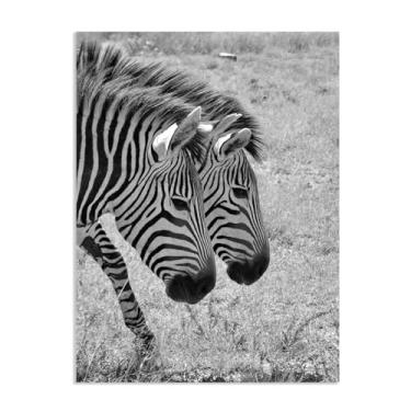 Imagem de SDYJ6GSW Imagens de animais preto e branco para decoração de parede Duas cabeças de cavalo pretas zebra hartmann impressão de cavalo imagem de cavalo pintura de arte de parede zebra decoração de