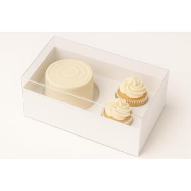Imagem de Sweet Degrees Kitchen Caixa Bento Com 10 Unidades Para Bolo E 2 Cupcakes, Recipiente Transparente Armazenar Sobremesas Tampa, Portátil Bolos Guloseimas, Sem Bpa, Ótimas Festas De Aniversário