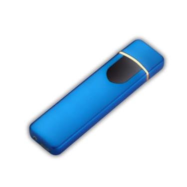 Imagem de Isqueiro Acendedor Recarregável USB Eletrônico Recarregável Usb Premium Luxo Touch Presente Para Homens Eletrônico (Modelo Fino - Azul)